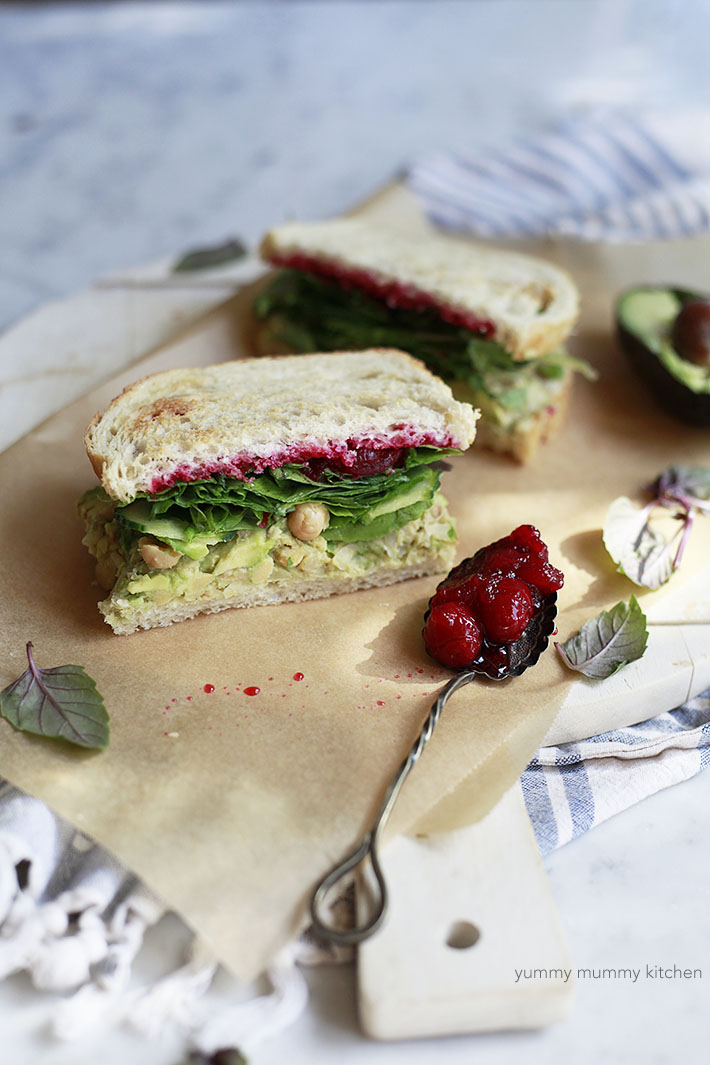  Smashed Chickpea and Avocado Salad Thanksgiving Sandwich 